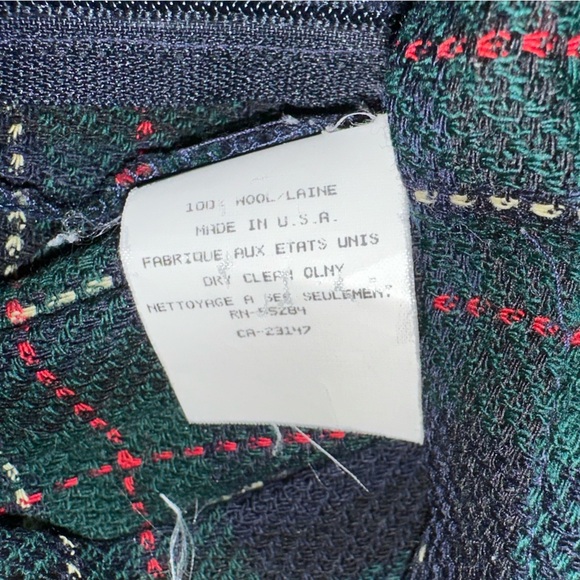 Vintage Talbots Plaid Wool Skirt Size 10 Green Pleated Made in USA Side Zip - Picture 4 of 7